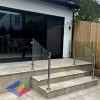 Rampe extérieure EKOO pour balcon, terrasse, escalier, poteau à pince, garde-corps en verre