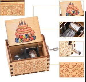 12 thiết kế bạn là của tôi ánh nắng mặt trời gỗ xách tay âm nhạc hộp tay quây phim hoạt hình khắc tùy chỉnh bằng gỗ âm nhạc Hộp quà tặng - Product Image 5