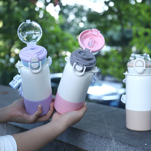 Stainless Steel <b>Thermos</b> Cup 304 Portable Travel Water <b>Bottle</b> For Outdoor Use With Lid And Strap - Product Image 1