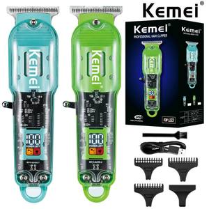 เครื่องตัดผมแบบชาร์จไฟได้ระดับมืออาชีพ Kemei KM-1133 ปัตตาเลี่ยนตัดผมสำหรับร้านตัดผม ฝาครอบใส - Product Image 2