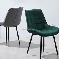 Chaises de salle à manger élégantes et confortables en velours multicolores, design nordique moderne et luxueux, best-seller
