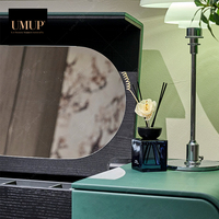Table de toilette moderne de luxe en bois massif avec miroir intégré pour chambre et appartement