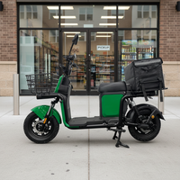 Nouveau scooter électrique 48V 500W avec batterie au plomb-acide, frein à disque et grand panier pour la livraison de nourriture