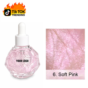Aceite Corporal Brillante Cosmético Bronceador con Purpurina para Cuerpo y Rostro Maquillaje de Marca Privada Tendencia Tik Tok <span class=keywords><strong>Iluminador</strong></span> Líquido 8 Colores - Product Image 1