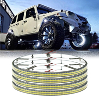 Kit d'éclairage de roue blanc 15-17 pouces pour camion 12V Double rangée IP68 Gel injecter 6000K blanc pur 5730 480LED phare feu arrière