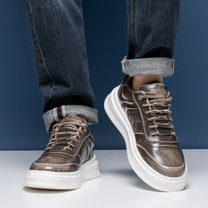 รองเท้าหนังลูกวัวอิตาลีสีเทาควันใหม่สำหรับผู้ชายรองเท้าเพิ่มความสูงความสูงความสูงของรองเท้าผ้าใบผู้ชายขนาด<span class=keywords><strong>ใหญ่</strong></span>47 48 49 - Product Image 2