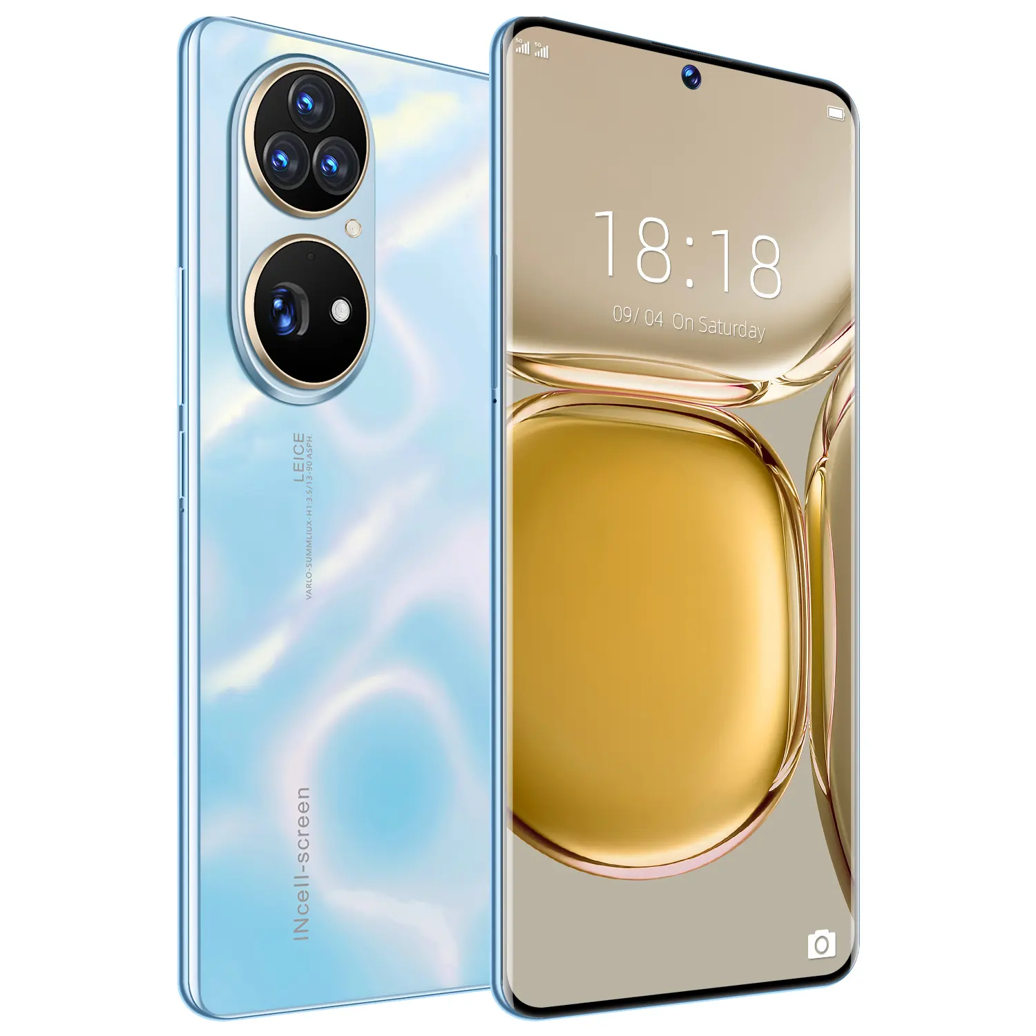 Capa traseira colorida para celular, smartphone p50 pro 16gb ram + 512gb rom 5g dual sim