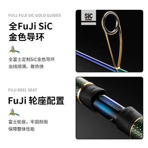 Ecooda GT-Fisher X62 <span class=keywords><strong>canne</strong></span> à pêche à pêche lente pleine et solide Spring Scenery <span class=keywords><strong>canne</strong></span> à pêche 24K Golden Bottom FUJI <span class=keywords><strong>SIC</strong></span> anneaux - Product Image 5