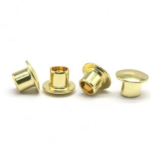 Rivet semi-tubulaire en laiton et cuivre, tête ronde 6,5x4x3,5 mm, norme ISO, finition polie pour assemblage électronique de circuits imprimés - Product Image 2