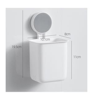 Soporte de pared sin taladros para cepillos de dientes de ABS con drenaje inferior, organizador de almacenamiento autoadhesivo para baño - Product Image 4