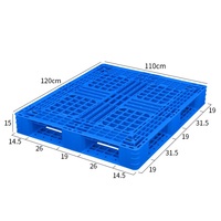 Palette en plastique industrielle antidérapante à double face, grille bleue haute résistance, 1100x1100mm, pour chariot élévateur, stockage et transport