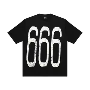 เสื้อยืดคอกลมขนาดโอเวอร์ไซส์240 GSM ใช้ได้ทั้งชายและหญิงเสื้อปล่อยโลโก้ผ้าฝ้าย100% ลายตัวอักษรถักนิตติ้ง - Product Image 1