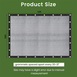Bâche en maille de polyéthylène OEM HDPE 90% maille, 3 m x 3,6 m, imperméable, légère, transparente, avec œillets, pour serre - Product Image 6
