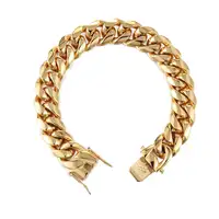 Jewelry Wholesale Hot Selling Fashion Hip Hop Women Mens 18k Gold Plated Luxury Women Mens Stainless Steel Jewelry Bracelets
