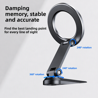 Support de téléphone pliable en alliage d'aluminium magnétique double face avec rotation à 360 degrés pour lit