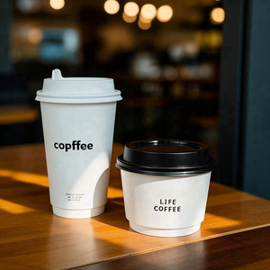 8oz Gobelets en papier PLA avec logo personnalisé à emporter Tasse à café et thé à double paroi 4oz 10oz 12oz 14oz 16oz 20oz 22oz - Product Image 2