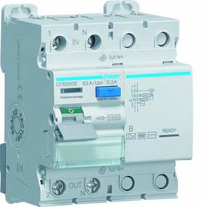 CFB563E Personalizzabile con Hagers RCCB 2P 63A tipo B 300mA 4 moduli - Product Image 1