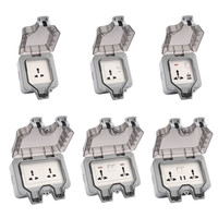 Boîtier de prise d'extension mural multifonctionnel EKYK IP66 étanche et ignifuge en PC, simple ou double position, 16A, en stock