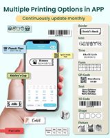 Phomemo Label Maker Q30 Machine à autocollant thermique sans encre portable avec plusieurs rubans d'étiquettes Mini imprimante portable à domicile