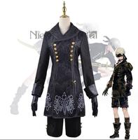 Costume de cosplay Ecoparty Nier Automata Yorha 9S, tenue de jeu, uniforme pour homme, perruque argentée d'anime, vêtements d'Halloween, jeu de rôle