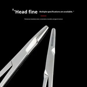 Penjepit Jarum Medis Bahan Stainless Steel Gagang Emas Inlay Clip untuk Bedah Kelopak Mata Ganda Jahitan Kelas I - Product Image 4