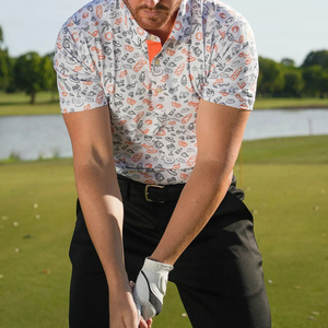 Polo de Golf OEM de Secado Rápido, Sublimado, Ajustado, de Alta Calidad, con Protección Solar UPF 50, Estampado Floral, Logotipo Personalizado - Product Image 1