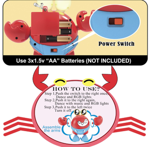 Jouet Crabe Électrique Interactif et Dansant pour <span class=keywords><strong>la</strong></span> Rue, Crabe Robot Chantant et Dansant Amusant avec Lumières LED et Musique - Product Image 4