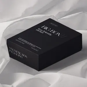 Scatola di imballaggio di carta di lusso personalizzata con coperchio magnetico riciclabile nero Beige bianco scatola regalo magnetica all'ingrosso