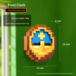 Reloj <span class=keywords><strong>de</strong></span> Juguete Pixel <span class=keywords><strong>de</strong></span> Tecnología Negra <span class=keywords><strong>de</strong></span> <span class=keywords><strong>Minecraft</strong></span>, Adorno, Periférico <span class=keywords><strong>de</strong></span> <span class=keywords><strong>Juego</strong></span>, Decoración <span class=keywords><strong>de</strong></span> Habitación, Anime Reality Album, Funciona con Pilas, Coreano - Product Image 4