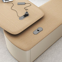 Bureau de direction de luxe en L pour PDG, mobilier de bureau en bois au design moderne, bureau informatique exécutif