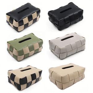 Rectangle Cover Facial <b>Paper</b> Organizer Dispenser Woven Pattern <b>Tissue</b> Box - Product Image 1