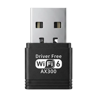 Tarjeta de Red Inalámbrica USB Mini WiFi6 de Alta Calidad, Sin Controladores, AX300 para Escritorio con Receptor, en Stock
