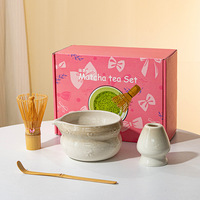 Ensemble de matcha en céramique comprenant un bol à matcha, cadeaux uniques pour femmes, hommes, amis, décoration de la maison et de la cuisine, cadeaux pour les amateurs de thé, Noël