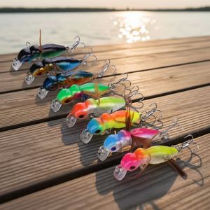 Señuelo de Pesca Artificial de Plástico WEIHE de 3.4 g y 4.5 cm, 8 Colores, Insecto Biónico, Minnow para Carpa, Pargo, Agua Dulce y Salada - Product Image 1