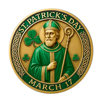 Pièce de monnaie commémorative irlandaise pour la Saint-Patrick, artisanat métallique, décoration sur le thème de la foi et de la chance, souvenir folklorique