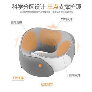 U-Shaped <b>Neck</b> <b>Pillow</b> 28x26x14cm Portable Travel Support For Adults Light Gray Dark Gray Royal Blue - Product Image 4