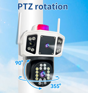 Q618 doppia lente PTZ pistola fotocamera 4MP HD WiFi, rotazione 360 °, monitoraggio Tri-schermo e allarmi Audio/visivi intelligenti - Product Image 4