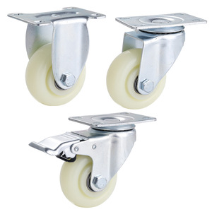 Medium-sized Industrial Casters White Rubber Wear-resistant High-load-bearing Steering <b>Wheels</b> Living Room Dining Shelf Swivel - Product Image 1