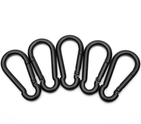 Mousqueton à ressort noir de 4 cm pour porte-clés, crochet de connexion pour l'escalade