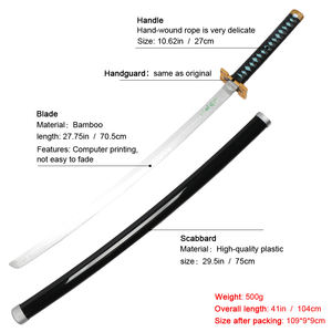 Épées en bambou, inspiré du dessin animé Demon Slayer, Tokitou muiirou, samouraï, Katana, inspiré du manga, meilleur prix - Product Image 2