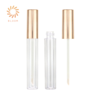 Contenant cosmétique personnalisé pour brillant à lèvres et rouge à lèvres liquide, en plastique cylindrique or rose, 5,5 ml, avec bouchon fileté, marque privée, OEM/ODM