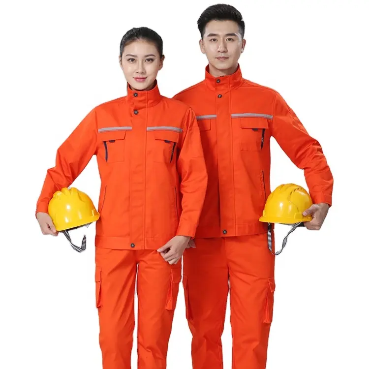 Komfort Arbeits kleidung Mann Orange Schwarz Overalls für Mechaniker