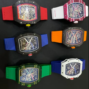 Montre de plongée Super RM Hip-Hop Titanium Skeleton Tourbillon avec alarme, bracelet en caoutchouc et nylon lumineux, ultra-légère et confortable - Product Image 2