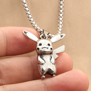 จี้ปิกาจูสร้อยคอผู้ชายสแตนเลสการ์ตูนของขวัญย้อนยุค 280378 - Product Image 4