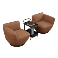Fauteuil de salon moderne en cuir écologique