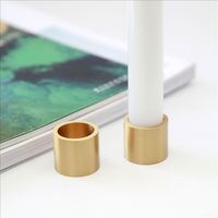 MAXERY Porte-bougie en laiton élégant pour bougies coniques, gravé au laser, 1 couleur, pour mariages et fêtes, ornement de table