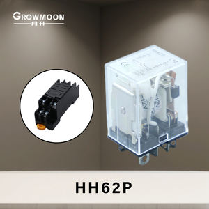 带底座的Growmoon小型中间继电器HH62P DC 12V 220V - Product Image 1