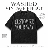 T-shirt personnalisé vintage long et oversize 100 % coton avec impression en relief, style streetwear épais, t-shirt vierge