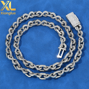 Collar de Cadena Cubana de 8mm con Circonitas, Cierre Abatible, Diseño de Una Hilera de Diamantes en Forma de 8, Joyería Fina Hip Hop - Product Image 5