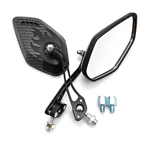 Motorcycle Mirror Universal Black Plastic Rotatable And Adjustable Angle Rearview Mirror For Motorcycle Convex Side Mirror Motor